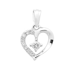 Pendant Heart Diamond pendant made of white gold