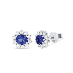 Earrings Micaela Diamond earrings made of white gold with Tanzanites