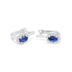 Earrings Morgan Diamond earrings made of white gold with Tanzanites