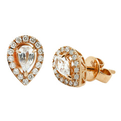 Earrings E-22467-PG Diamond earrings made of pink gold