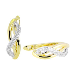 Diamond earrings made of yellow gold