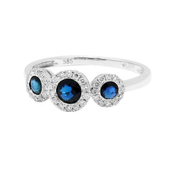 Ring Avery Diamond ring made of white gold with Blue Sapphires