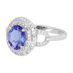 Ring Becky Diamond ring made of white gold with Tanzanite