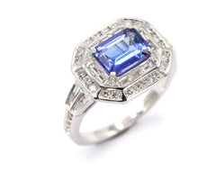 Ring R-37425-WG Diamond ring made of white gold with Tanzanite