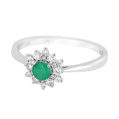 Ring Ellie Smaragd Diamond ring made of white gold with Emerald