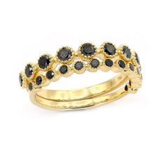 Ring R-38823-YG Ring made of yellow gold with Black Diamods