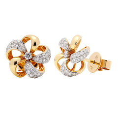 Earrings E-17744-PG Diamond earrings made of pink gol