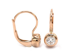Earrings E-18766-PG Diamond earrings made of pink gold