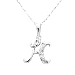 Pendant H Diamond pendant made of white gold