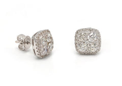 Earrings E-31132-WG Diamond earrings made of white gold