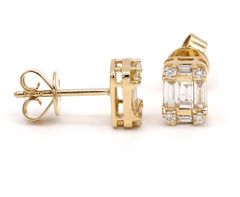 Earrings E-21267-YG Diamond earrings made of yellow gold