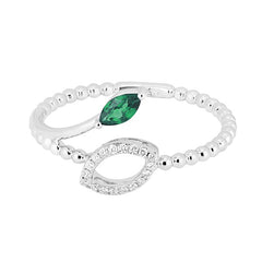 Ring Elisa Diamond ring made of white gold with Emerald
