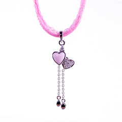 Pendant Double Hearts Children's diamond pendant made of white gold