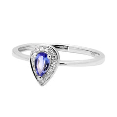Ring Jessica Diamond ring made of white gold with Tanzanite