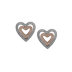 Earrings Heart Heart shaped diamond earrings made of combination white
