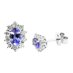 Earrings Eleanor Diamond earrings made of white gold with Tanzanites