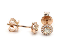 Earrings E-18851-PG Diamond earrings made of pink gold