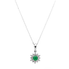 Pendant Ellie Smaragd Diamond pendant made of white gold with Emerald