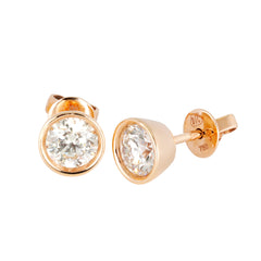 Earrings E-14618-PG Diamond earrings made of pink gold