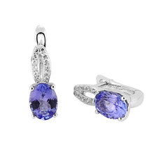 Earrings Joyce Diamond earrings made of white gold with Tanzanites