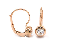 Earrings E-21058-PG Diamond earrings made of pink gold