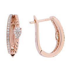 Earrings E-15025-PG Diamond earrings made of pink gold