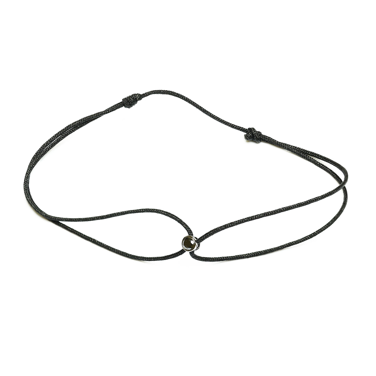 Bracelet Black Bracelet with black diamond on string
