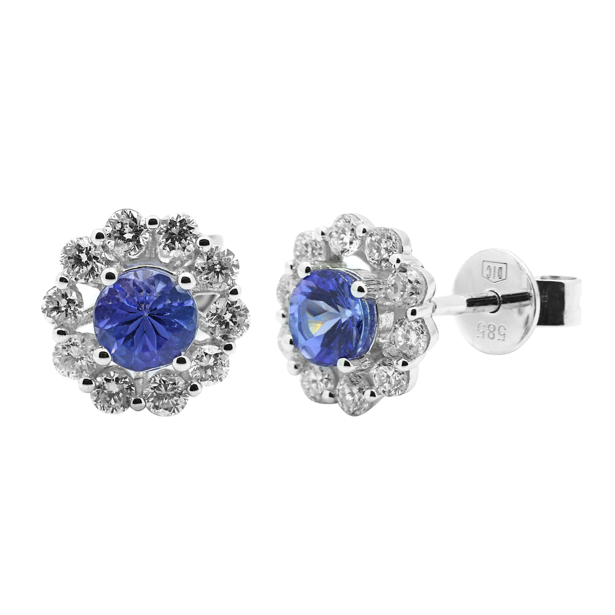 Earrings Joana Diamond earrings made of white gold with Tanzanites
