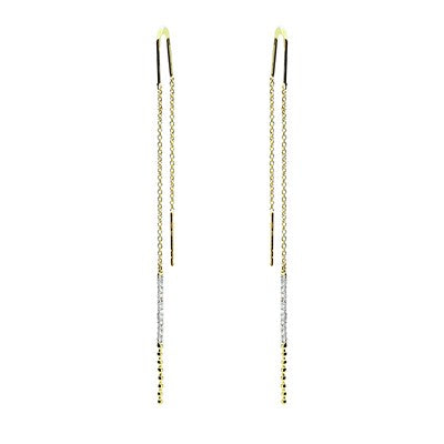Diamond earrings made of yellow gold