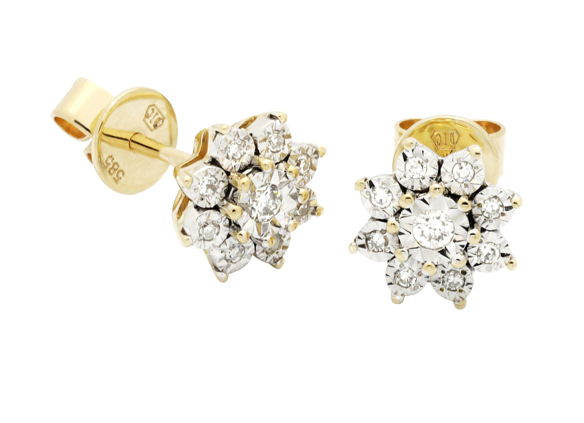 Earrings Dylan Diamond earrings made of combination white and yellow gold