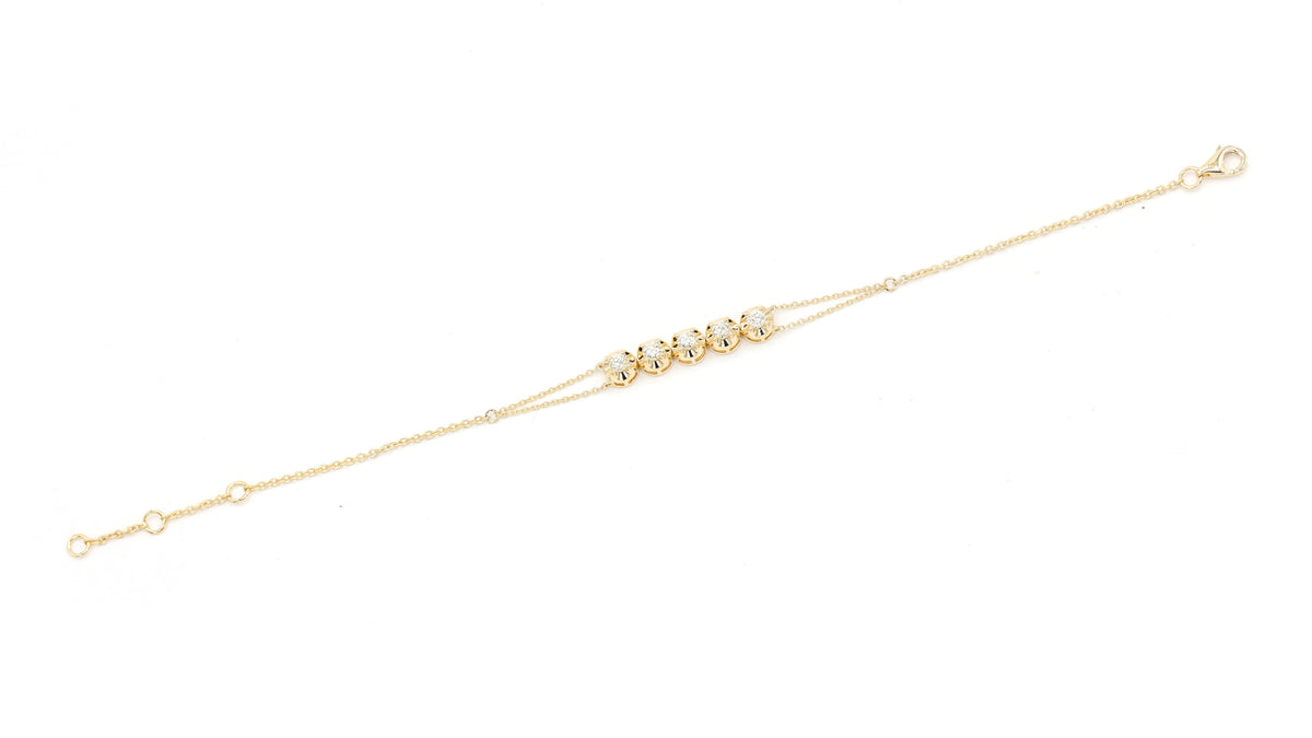 Bracelet B-9128-YG Diamond bracelet made of yellow gold