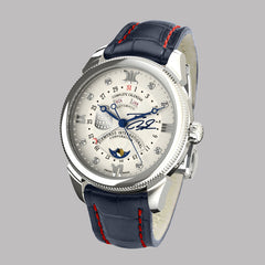 Diamond watch 9262-AA-AG-Leather Sports automatic watch with complete calendar and 8 brilliants – TENIS COLLECTION