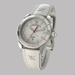 Diamond watch 9280-AI-AG-Rubber Sports automatic watch with calendar and 21 brilliants