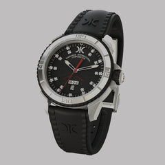Diamond watch 9280-AN-NR-Rubber Sports automatic watch with calendar and 21 brilliants