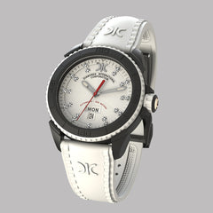 Diamond watch 9280-NI-AG-Rubber Sports automatic watch with calendar and 21 brilliants
