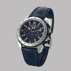 Diamond watch 9288-AB-BU-Rubber Sports automatic watch with chronograph and 19 brilliants