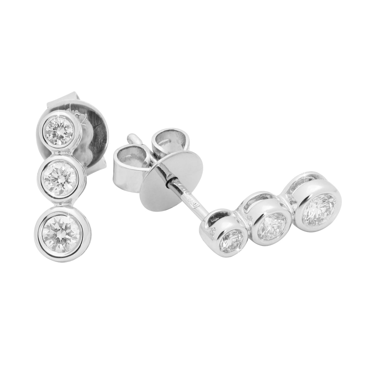 Earrings E-17572-WG Diamond earrings made of white gold