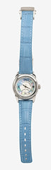 Watch A9267-A-AK-Blue-Leather Womens watch with movement Quartz Eta with 8 briliants
