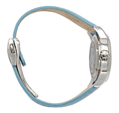 Watch A9267-A-AK-Blue-Leather Womens watch with movement Quartz Eta with 8 briliants