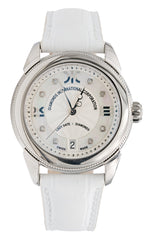 Watch A9267-A-AN-White-Leather Womens watch with movement Quartz Eta with 8 briliants