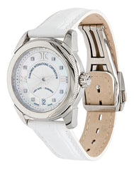 Watch A9267-A-AN-White-Leather Womens watch with movement Quartz Eta with 8 briliants
