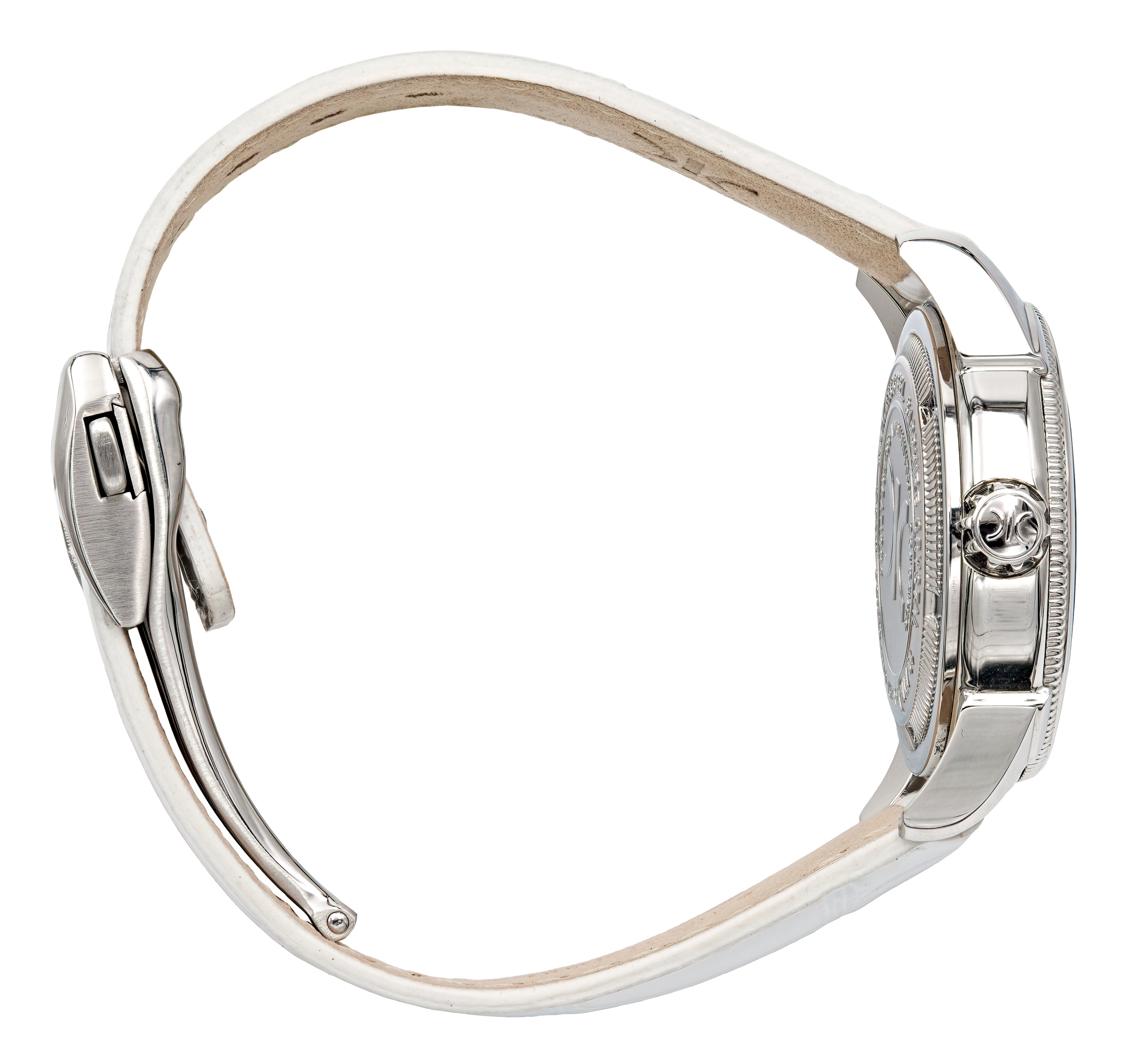 Watch A9267-A-AN-White-Leather Womens watch with movement Quartz Eta with 8 briliants