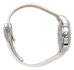 Watch A9267-A-AN-White-Leather Womens watch with movement Quartz Eta with 8 briliants
