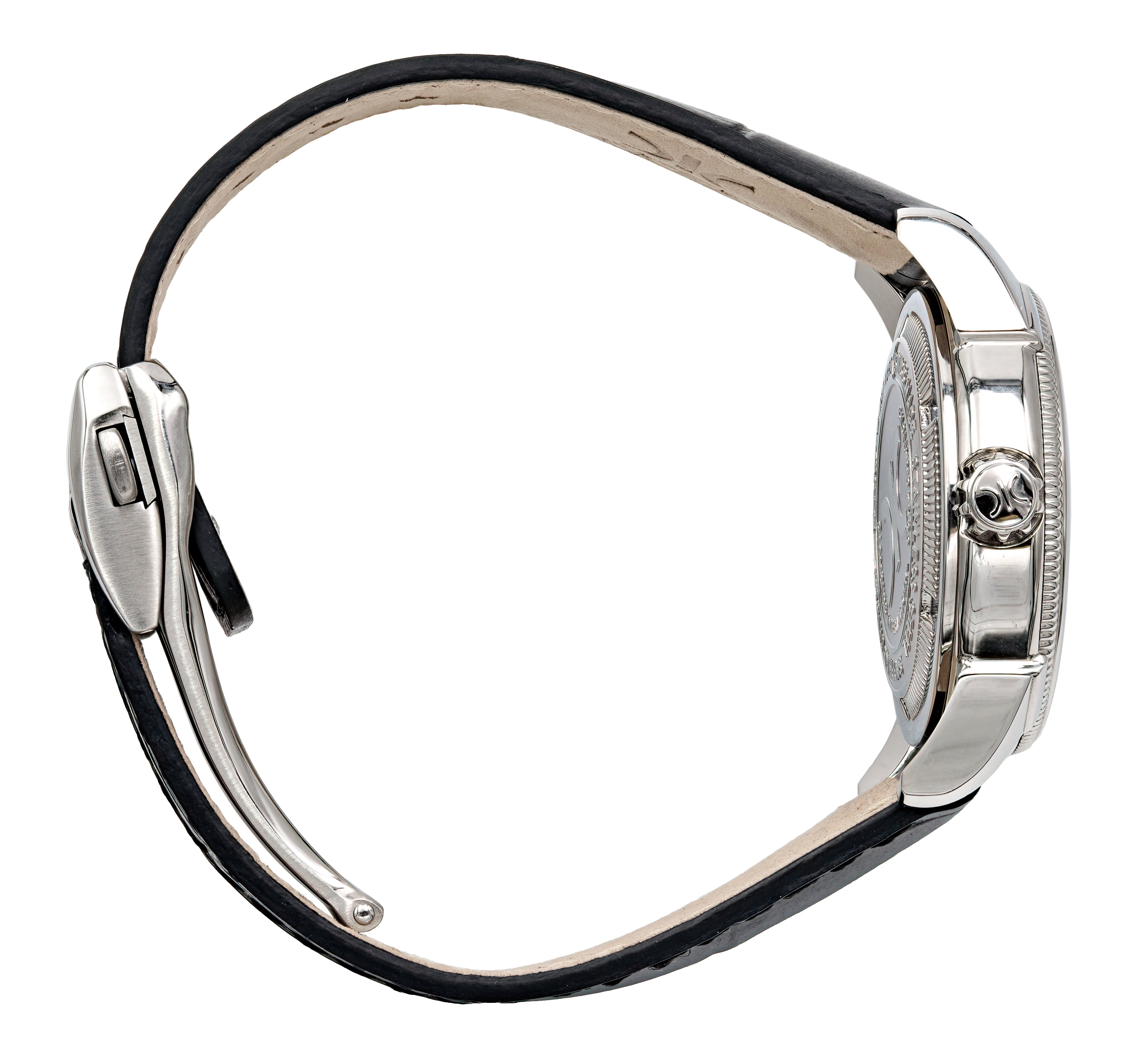 Watch A9267-A-NN-Black-Leather Womens watch with movement Quartz Eta with 8 briliants