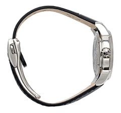 Watch A9267-A-NN-Black-Leather Womens watch with movement Quartz Eta with 8 briliants