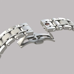 Diamond watch 9288-AI-AG-Steel + Rubber Sports automatic watch with chronograph and 19 brilliants