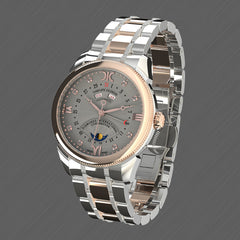 Diamond watch 9262-BA-GS-Steel Elegant automatic watch with complete calendar and 8 brilliants