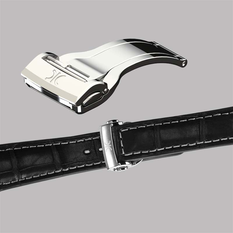 Diamond watch 9262-AD-NR-Leather Elegant automatic watch with complete calendar and 78 brilliants