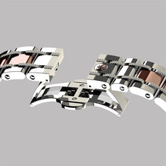 Diamond watch 9262-BA-AG-Steel Elegant automatic watch with complete calendar and 8 brilliants