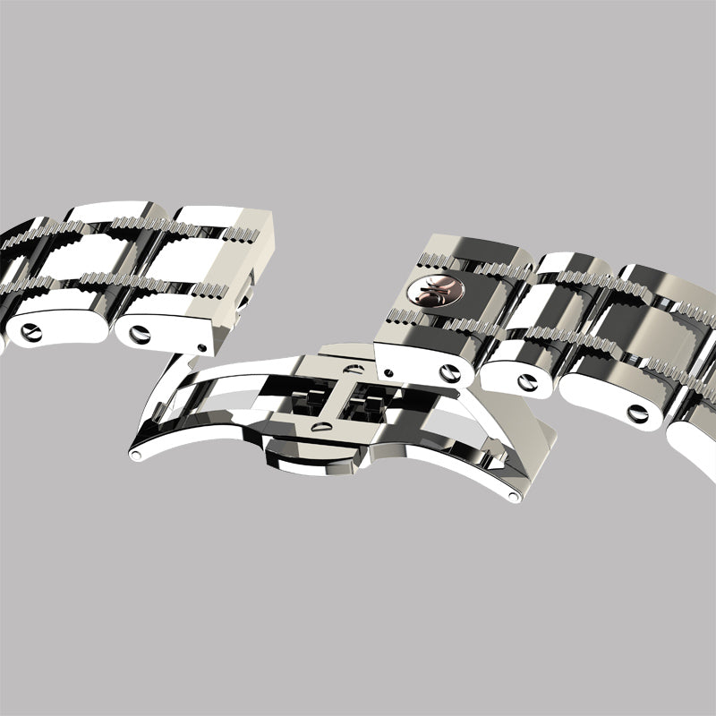 Diamond watch 9262-AD-GS-Steel Elegant automatic watch with complete calendar and 78 brilliants